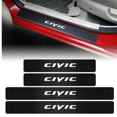 Honda Civic X Carbon Fiber Sill Plates and Plastic Panel Trims 4 Pcs 2016-2020