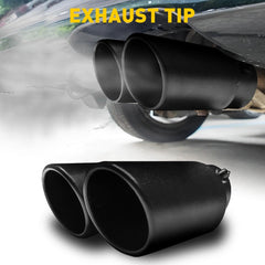 Dual/ Double Pipe Matt Black Silancer Exhaust Tips V2
