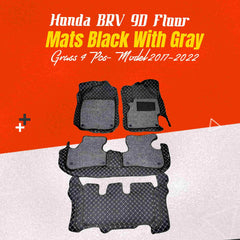 Toyota Prado 9D Floor Mats Black With Grey Grass - 7 Seater For Models 2008 - 2020