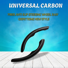 Universal Car Steering Wheel Anti-slip Carbon Fiber Wheel Cover Trims / Carbon Fiber Steering Wheel Sleeves