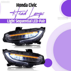 Honda Civic X LED Headlights Sequential Indicator - Facelift 2016 - 2021