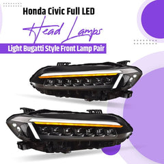 Honda Civic X Bugatti Style LED Headlights