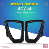 Hyundai Tucson AC Vents Carbon Fiber Trims - 3 Pcs - For 2020 2021
