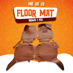 MG HS 7D Brown Floor Mats Horizontal Lining For 2020 2021
