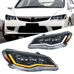 Honda Civic Reborn Audi Style LED Head Lamp / HeadLights 2006-2012