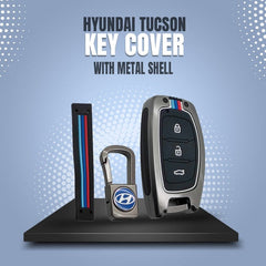 Hyundai Tucson  Metal Zinc Alloy Key Fob / Carbon Fiber Key Cover For 2020 - 2024