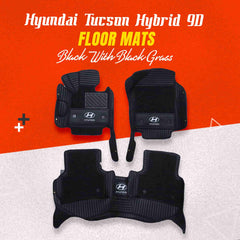 Hyundai Tucson 9D Floor Mats Black With Black Grass For Models 2020 2021