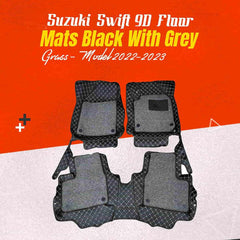 Suzuki Swift 9D Floor Mats Horizontal Stitch Black With Black Grass 2022-2025