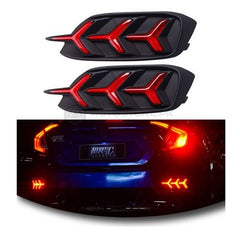 Honda Civic X Rear Bumper Mustang Style DRL For 2016 - 2021