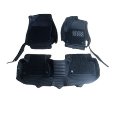 Toyota Corolla Cross 9D Floor Mats Horizontal Stitch Black With Black Grass 2021-2025