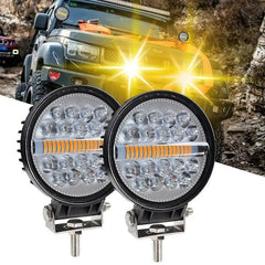 Jeep 4 LED Spot Light Hi/Low Beam Headlight Dual Colour for Fog/ OffRoad/ Hunting