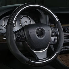 Universal Suede Carbon Fiber Steering Cover - Premium Quality