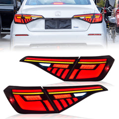 Honda Civic 2022 Red Smoke Led Taillights For 11th Gen 2022-2025