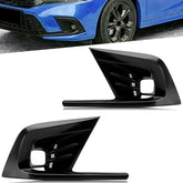 Honda Civic 11 Gen Gloss Black Front Bumper Fog Covers 2 Pcs 2022+