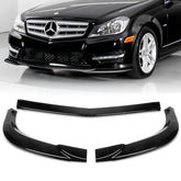 Mercedes C Class W204 Glossy Black Front Splitter For AMG Bumper