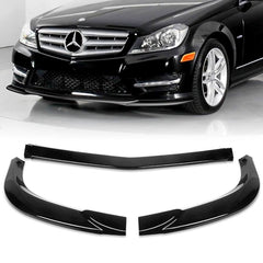 Mercedes C Class W204 Glossy Black Front Splitter For AMG Bumper