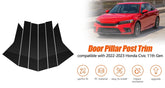 Honda Civic 11th Generation Glossy Black Door Pillars Plastic Trims For 2022 2023