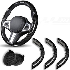 Universal Car Steering Wheel Anti-slip Carbon Fiber Wheel Cover Trims / Carbon Fiber Steering Wheel Sleeves