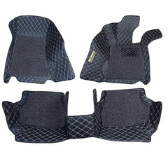 Toyota CHR 9D Diamond Floor Mats Black Grey Stitch With Grey Grass