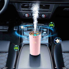Car Humidifier Aromatherapy with Atmospheric LED 300ML - Two Modes