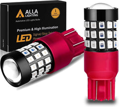 Brake Red LED Bulbs with 3 Strobe Effect - T20