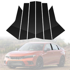 Honda Civic 11th Generation Glossy Black Door Pillars Plastic Trims For 2022 2023