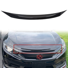Honda Civic X Carbon Fiber Hood Visor Trim 2016-2021