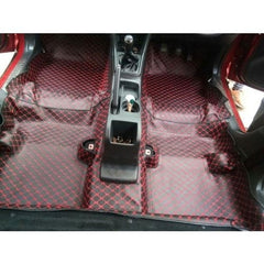 Toyota Corolla Cross 9D Floor Mats Horizontal Stitch Maroon With Maroon Grass 2021-2025