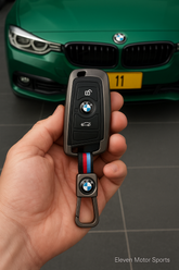 Metal Carbon Fiber Key Fob Cover + Key Ring For All Cars