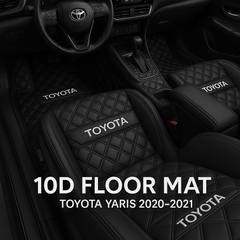 Toyota Yaris 10D Lining Floor Mats Black With Black Grass With Logo 3 Pcs – Model 2020-2021