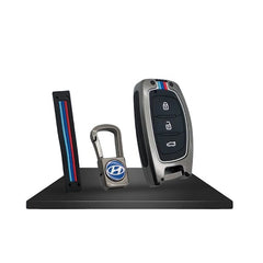 Hyundai Elantra Metal Zinc Alloy Key Fob / Carbon Fiber Key Cover For 2020 2021 2022