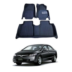 Honda Civic Reborn 7D Diamond Floor Mats Black Color 2006-2012