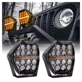 Jeep 3 LED Spot Light Hi/Low Beam Headlight Dual Colour for Fog/ OffRoad/ Hunting