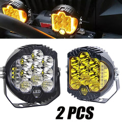 Jeep Single LED Spot Light Hi/Low Beam Headlight Dual Colour for Fog/ OffRoad/ Hunting