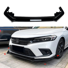 Honda Civic 2022 Mugen Style Carbon Fiber Front Bumper Lip Splitter For 11th Gen 2022 2023