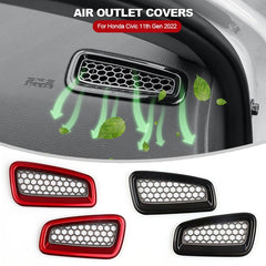 Honda Civic 2022 Red Carbon Fiber Dashboard Air Vent Outlet Trims For 11th Generation 2022 2023