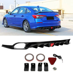 Civic 2022+ JDM Style Gloss Black Rear Bumper Diffuser 11th Gen