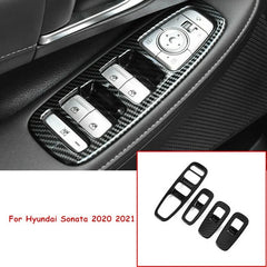 Hyundai Sonata Carbon Fiber Power Window Covers Trim For 2021 2022