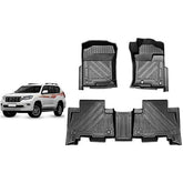 Toyota Prado FJ150 7D Diamond Floor Mats Black For Models 2008 - 2020