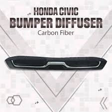Honda Civic X Diffuser With Chrome Trim - Matt Carbon Fiber 2016-2021