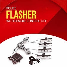 4 Piece LED Flasher Police Light For Grill