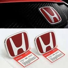 Honda City Red Front and Back Logos - Pair - Model 2008 - 2020