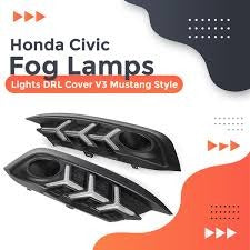 Honda Civic X Fog Lights DRL Cover Mustang Style Model 2016-2020