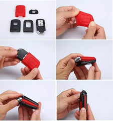 Honda Civic Red Carbon Fiber Key Fob 3 Button
