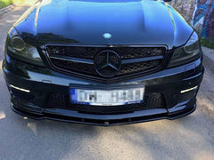 Mercedes C Class W204 Glossy Black Front Splitter For AMG Bumper