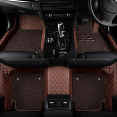 Toyota Land Cruiser Fj200 9D Floor Mats Horizontal Stitch Coffee With Coffee Grass