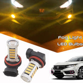 Super Bright LED Fog Lamp Bulbs 2 Colour (Yellow/White) For Fortuner / Rocco / Civic 2023 / CHR