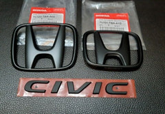 Honda Civic Rebirth Matt Black Logos / Emblems 2012 - 2015