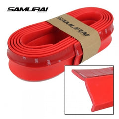 SAMURAI Red and Black 3M 2.5 Meter Universal Car Bumper Lips / Side Skirts / Diffuser