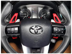Toyota Hilux Revo Steering Wheel Paddle Shift Extension (RED) 2 Pieces For 2016 - 2022